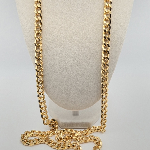 Vintage FRED HAYMAN Beverly Hills Gold Tone Chunky Curb Chain 'H' Tassel - Picture 3 of 13